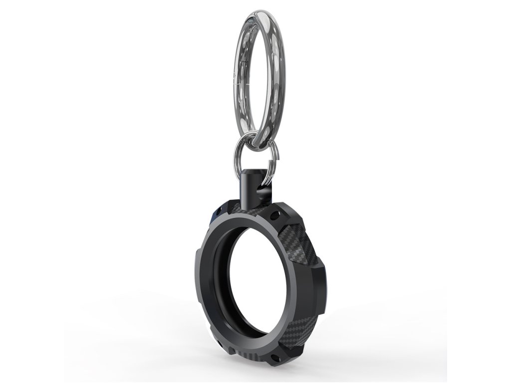 Techsuit – Rugged Armor Pro Secure Holder ochranné puzdro s kovovým krúžkom pre Apple AirTag – čierne