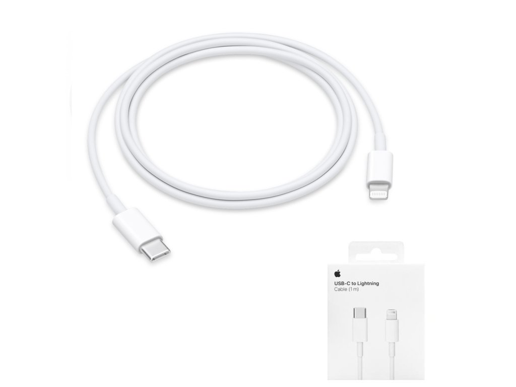 Apple - Original Data Cable A2561 (MM0A3ZM/A) - Type-C to Lightning Thunderbolt 3, 1m - White (Blister Packing)