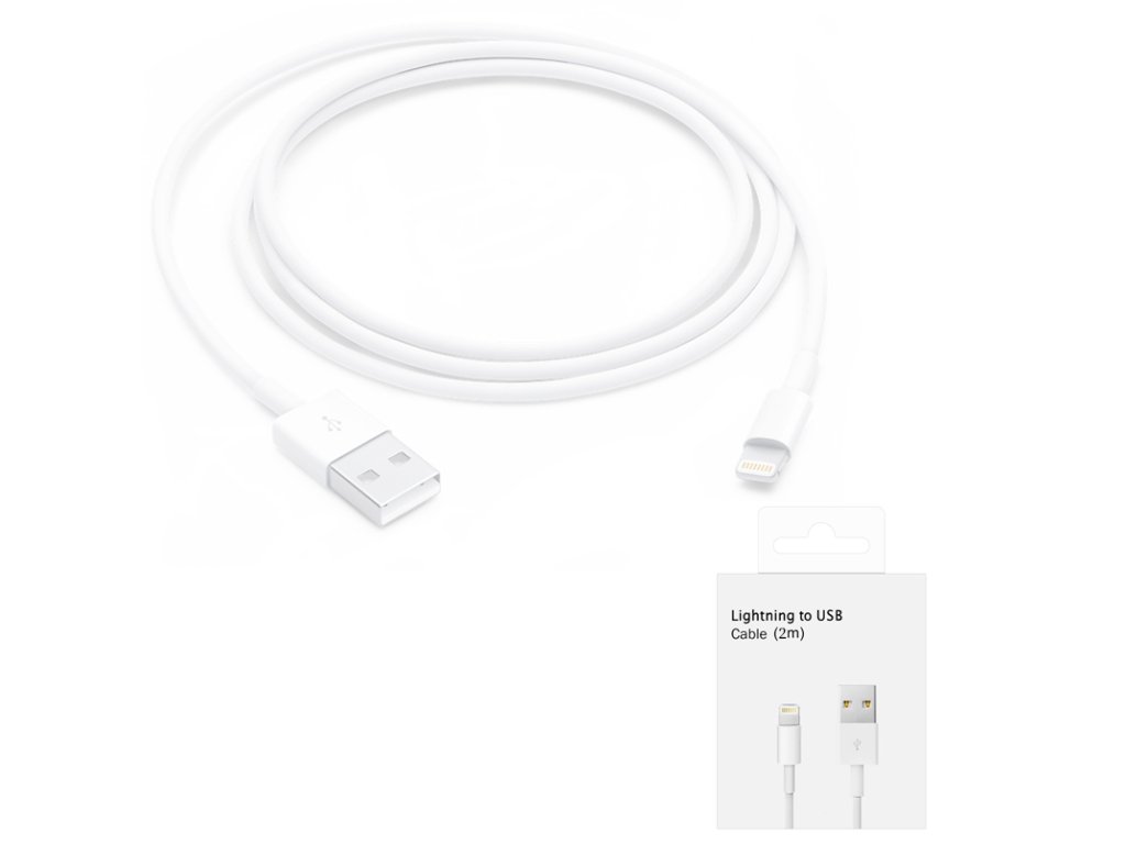 Apple - Data Cable A1510 (MD819ZM/A) - USB-A to Lightning, 2m - White (Blister Packing)