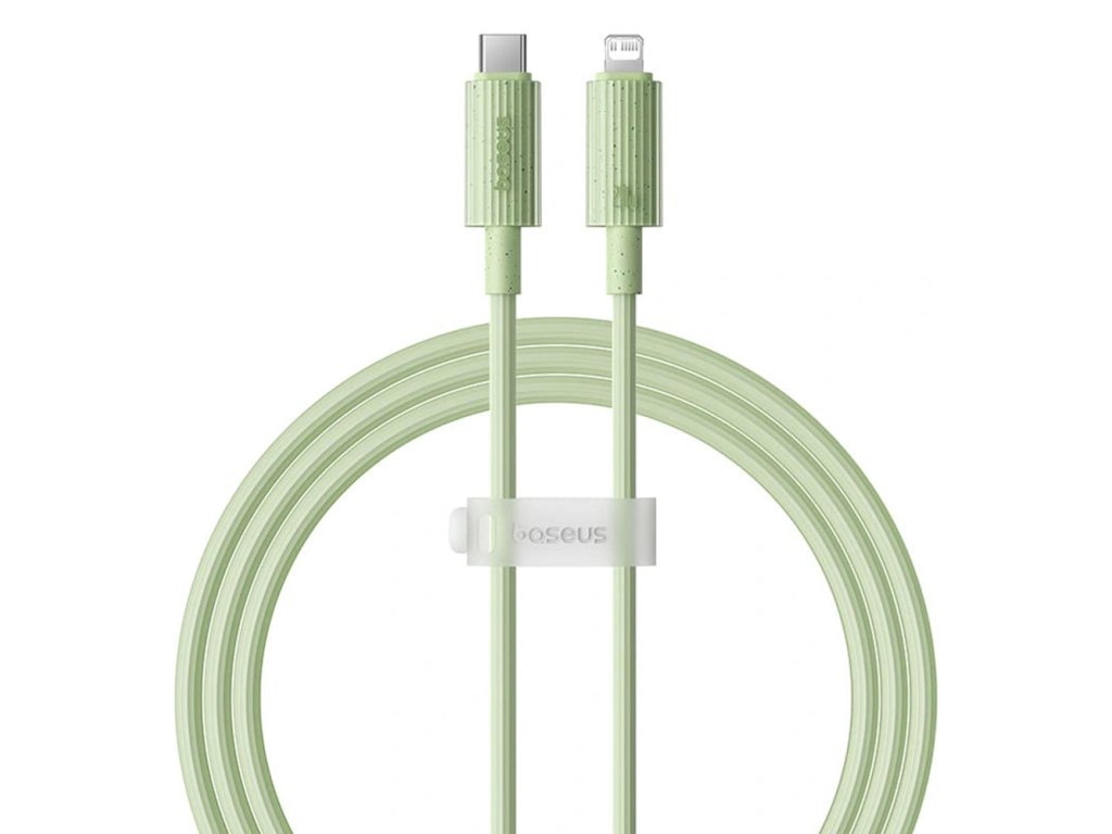 Baseus – dátový kábel Habitat Type-C na Lightning, rýchle nabíjanie 20 W, 480 Mbps, 2 m – zelený (Natural Green)