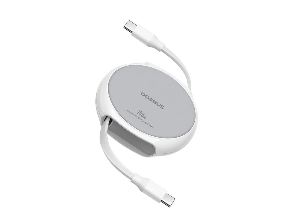 Baseus - Data Cable Pathfinder Series (P10368400211-00) - Type-C to Type-C, 100W, 1m, Retractable - Moon White