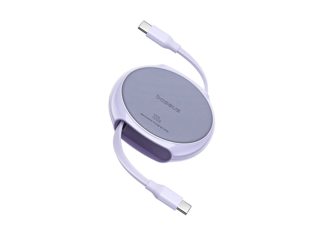 Baseus - Data Cable Pathfinder Series (P10368400511-00) - Type-C to Type-C, 100W, 1m, Retractable - Nebula Purple