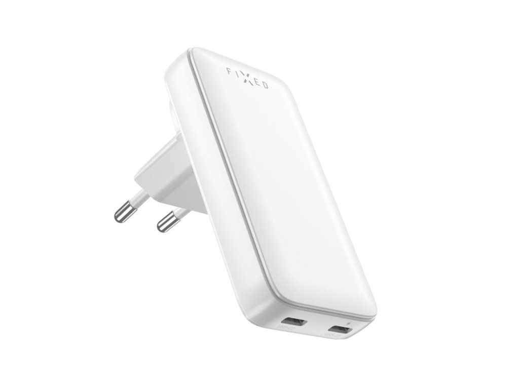 Fixed - Wall Charger (FIXCG45S-2CD-WH) - 4in1, Slim Design, 2x Type-C, GaN, Power Delivery 3.0, 45W - White