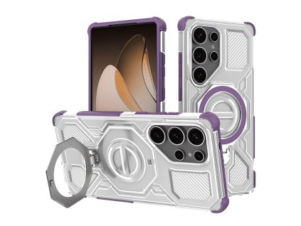 Techsuit - Carbon Shield PRO ochranný obal na Samsung Galaxy S25 Ultra - fialový priehľadný