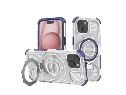 Techsuit - Carbon Shield PRO ochranný obal na iPhone 15 - modré priehľadné