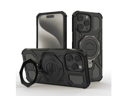 Techsuit - Carbon Shield PRO ochranný obal na iPhone 15 Pro - čierne