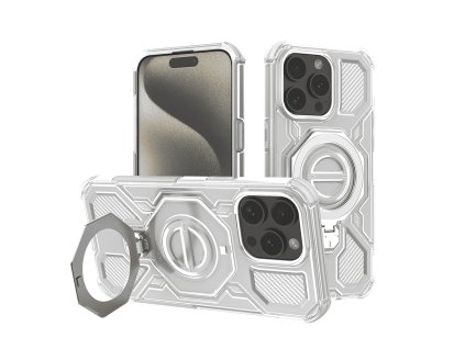 Techsuit - Carbon Shield PRO ochranný obal na iPhone 15 Pro - biele priehľadné