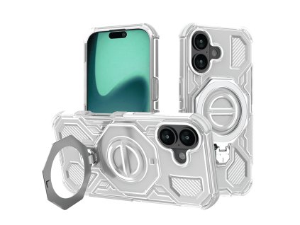 Techsuit - Carbon Shield PRO ochranný obal na iPhone 16 - biele priehľadné