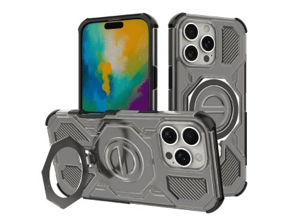 Techsuit - Carbon Shield PRO ochranný obal na iPhone 16 Pro - dymovo čierne
