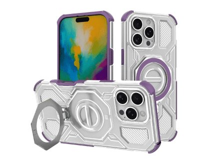 Techsuit - Carbon Shield PRO ochranný obal na iPhone 16 Pro - fialové priehľadné