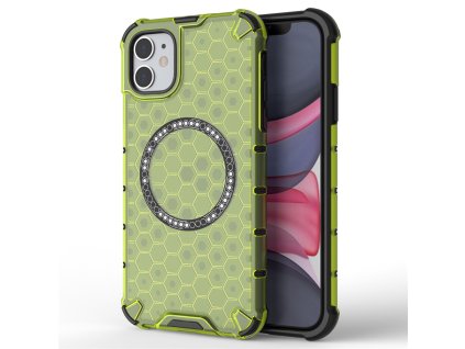 Techsuit - HoneyComb Shield MagSafe ochranný obal na iPhone 11 - limetkovo zelený