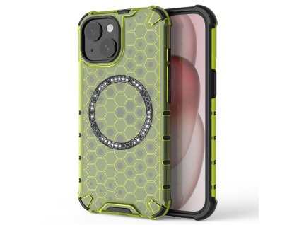 Techsuit - HoneyComb Shield MagSafe ochranný obal na iPhone 14 - limetkovo zelený
