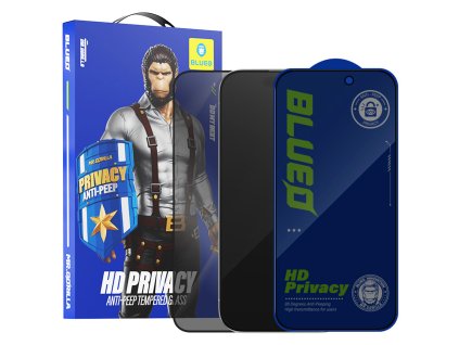 Blueo - Anti-Peep Privacy ochranné sklo pre iPhone 16 Pro - čierna