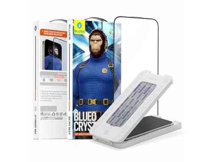 Blueo - Crystal Anti-Scratch ochranné sklo s aplikátorom pre iPhone 16 Pro Max - čierna