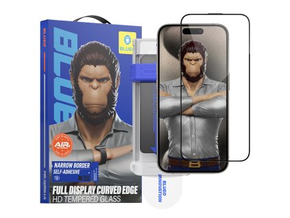Blueo - 3D HD Full Glue ochranné sklo s aplikátorom Pro pre iPhone 16 Pro Max - čierna