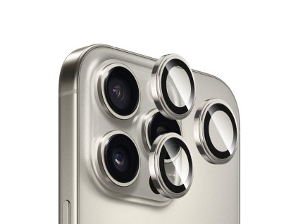Blueo - Sapphire Crystal Original ochrana objektívu pre iPhone 16 Pro / iPhone 16 Pro Max - prírodný titán