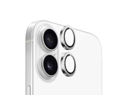 Blueo - Diamond ochranné sklo objektívu pre iPhone 16 / iPhone 16 Plus - strieborný diamant