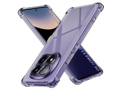 Techsuit - Shockproof Clear Silicone ochranný obal na Xiaomi Redmi Note 14 Pro+ 5G – dymovo čierny