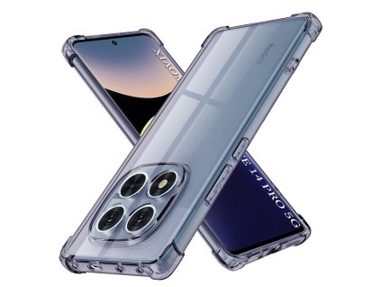 Techsuit - Shockproof Clear Silicone ochranný obal na Xiaomi Redmi Note 14 Pro 5G / Poco X7 – dymovo čierny
