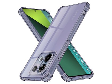 Techsuit - Shockproof Clear Silicone ochranný obal na Xiaomi Redmi Note 13 Pro 5G / Poco X6 – dymovo čierny