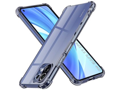 Techsuit - Shockproof Clear Silicone ochranný obal na Xiaomi Mi 11 Lite 4G / Mi 11 Lite 5G / 11 Lite 5G NE – dymovo čierny