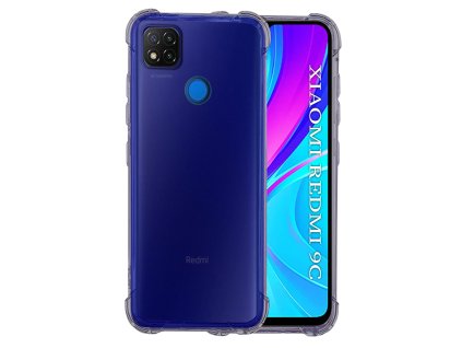 Techsuit - Shockproof Clear Silicone ochranný obal na Xiaomi Redmi 9C / Redmi 9C NFC – dymovo čierny