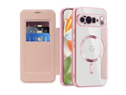 Techsuit – SmartMag Book Case knižkové puzdro na Google Pixel 10 Pro XL – ružové