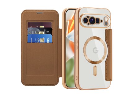 Techsuit – SmartMag Book Case knižkové puzdro na Google Pixel 10 Pro XL – hnedé