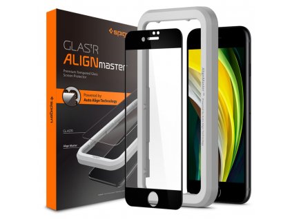 Spigen Glas.tR Align Master ochranné sklo na - iPhone 7 / 8 / SE 2, SE 2020 / SE 3, SE 2022 - čierny