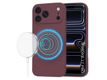 Techsuit – SoftFlex MagSafe obal na iPhone 17 Pro – bordovočervený