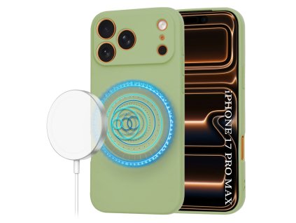 Techsuit – SoftFlex MagSafe obal na iPhone 17 Pro Max – matcha zelený