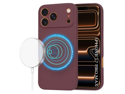 Techsuit – SoftFlex MagSafe obal na iPhone 17 Pro Max – bordovočervený