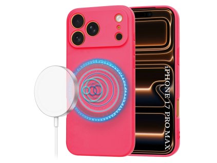 Techsuit – SoftFlex MagSafe obal na iPhone 17 Pro Max – horúco ružový