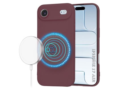 Techsuit – SoftFlex MagSafe obal na iPhone 17 Air – bordovočervený
