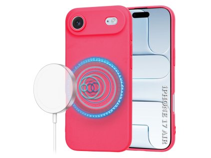 Techsuit – SoftFlex MagSafe obal na iPhone 17 Air – horúco ružový