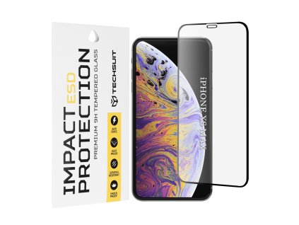 Techsuit – ESD ochranné tvrdené sklo na iPhone XS Max / iPhone 11 Pro Max – čierne