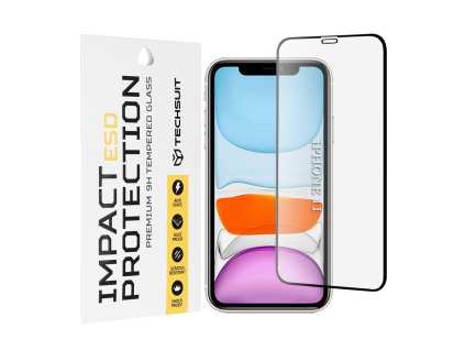 Techsuit – ESD ochranné tvrdené sklo na iPhone XR / iPhone 11 – čierne