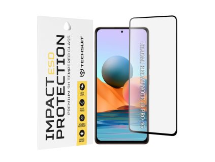 Techsuit – ESD ochranné tvrdené sklo na Xiaomi Redmi Note 10 Pro / Note 10 Pro Max – čierne