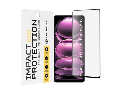 Techsuit – ESD ochranné tvrdené sklo na Xiaomi Redmi Note 12 Pro 5G / 12 Pro+ / Poco X5 Pro – čierne
