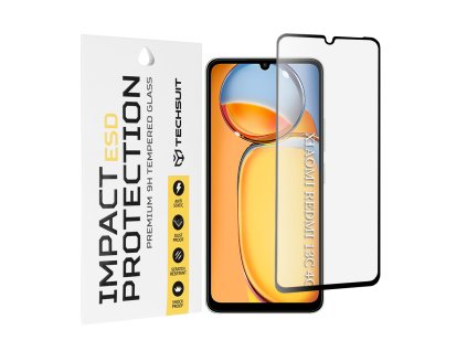 Techsuit – ESD ochranné tvrdené sklo na Xiaomi Redmi 13C 4G / Redmi 13C 5G / Poco C65 – čierne