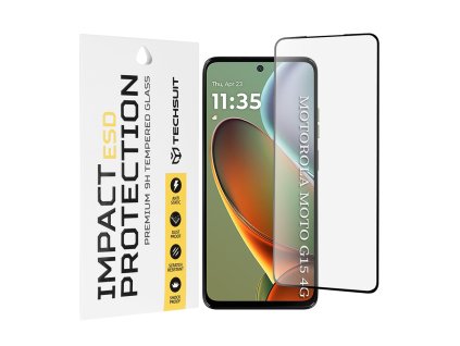 Techsuit – ESD ochranné tvrdené sklo na Motorola Moto G15 / G15 Power – čierne