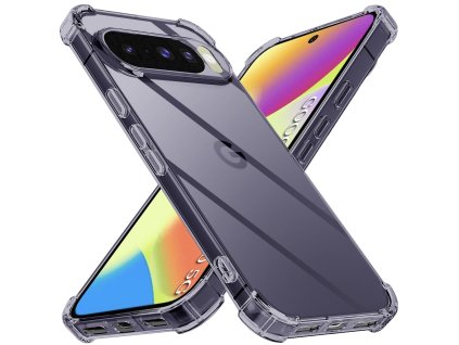 Techsuit – Shockproof Clear Silicone obal na Google Pixel 10 / 10 Pro – dymovo čierny