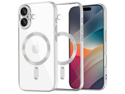 Techsuit - Luxury Crystal MagSafe ochranný obal na iPhone 17 – strieborný