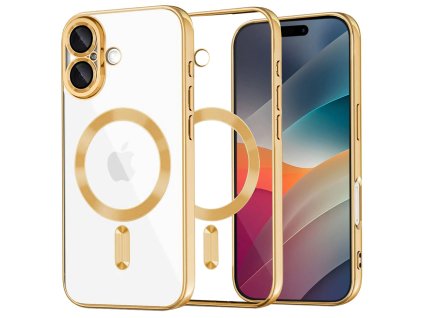 Techsuit - Luxury Crystal MagSafe ochranný obal na iPhone 17 – zlatý