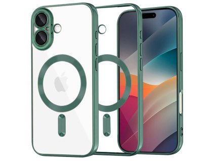 Techsuit - Luxury Crystal MagSafe ochranný obal na iPhone 17 – tmavozelený