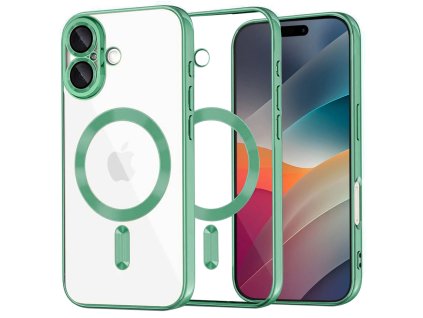 Techsuit - Luxury Crystal MagSafe ochranný obal na iPhone 17 – svetlozelený