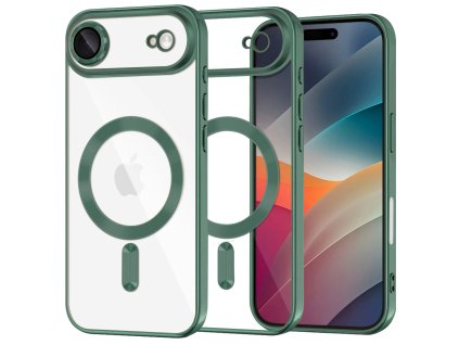 Techsuit - Luxury Crystal MagSafe ochranný obal na iPhone 17 Air – tmavozelený