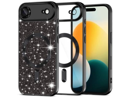 Techsuit - Luxury Glitter MagSafe ochranný obal na iPhone 17 Air – čierny
