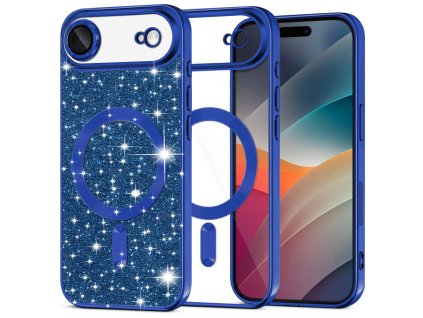 Techsuit - Luxury Glitter MagSafe ochranný obal na iPhone 17 Air – tmavomodrý