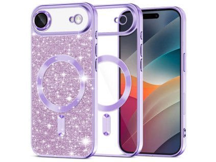 Techsuit - Luxury Glitter MagSafe ochranný obal na iPhone 17 Air – svetlofialový